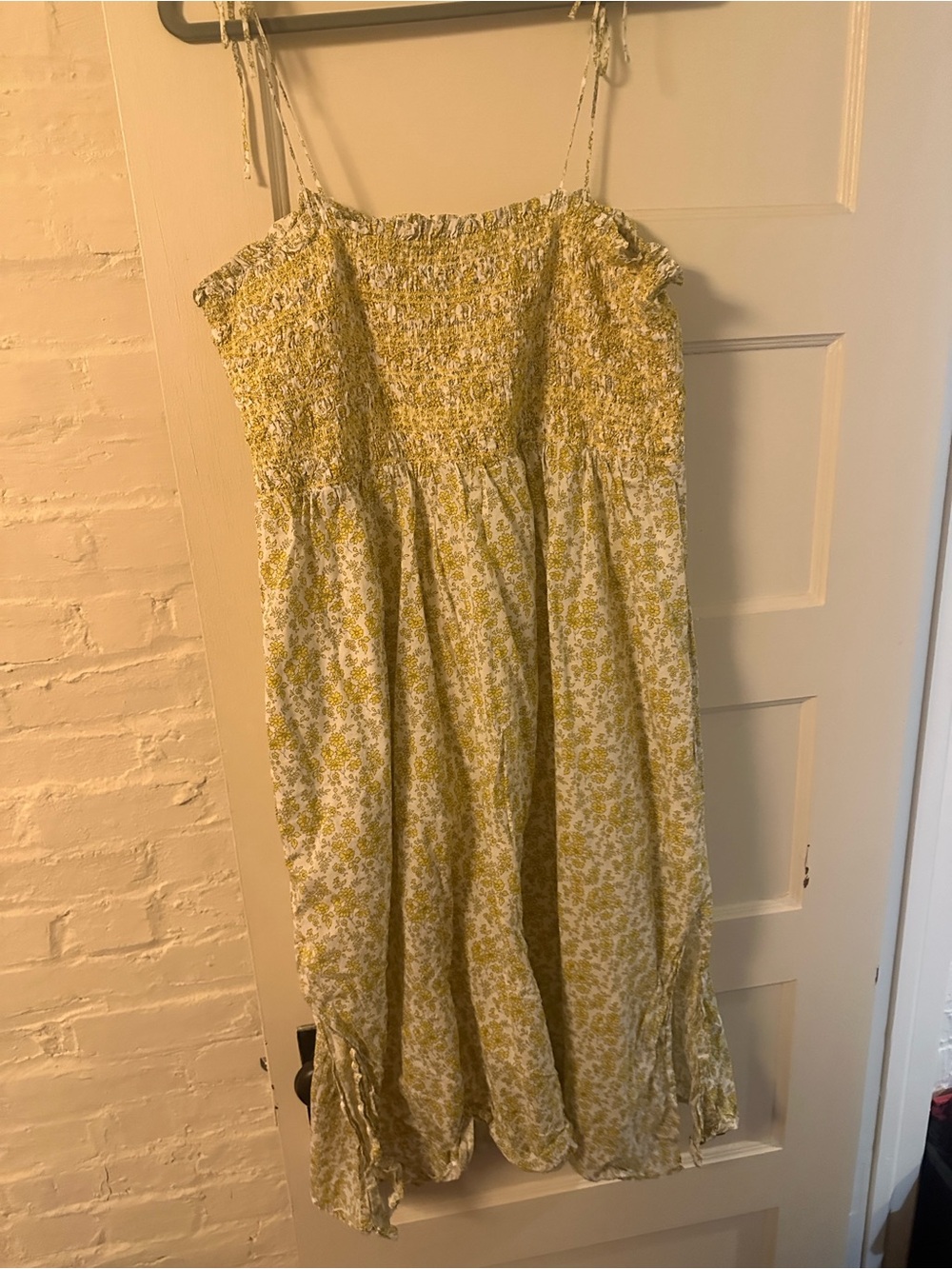 J. Crew Yellow Floral Smocked Midi Dress - Picture 6 of 6